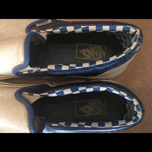 Vans Classic Slip-On Grey Glitter Shoes - Picture 3 of 8